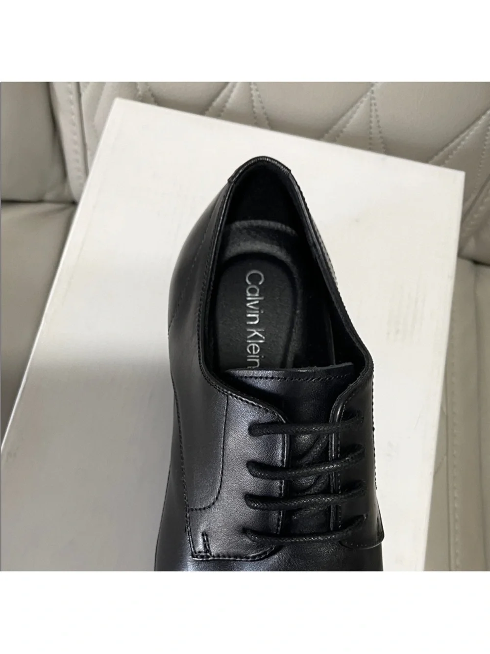 Calvin Klein Black Leather Derby Dress Shoe